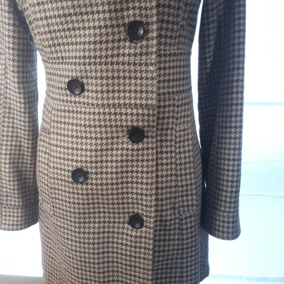 Volcom Lined Houndstooth Double Breasted Coat Sz M - Picture 2 of 8